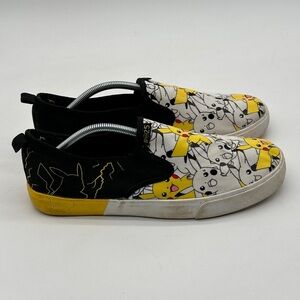 Pokemon Pikachu Shoes Canvas Slip Ons Men's New Groundup Size 11.5